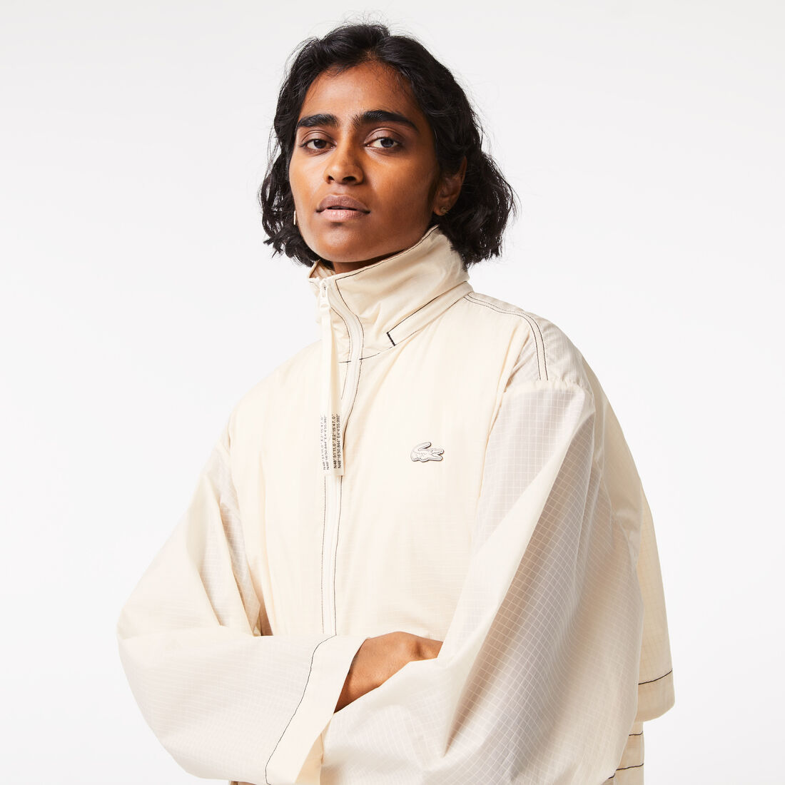 Lacoste 2 In 1 Water-repellant Hooded Women's Jackets White | 049-JQFTUX