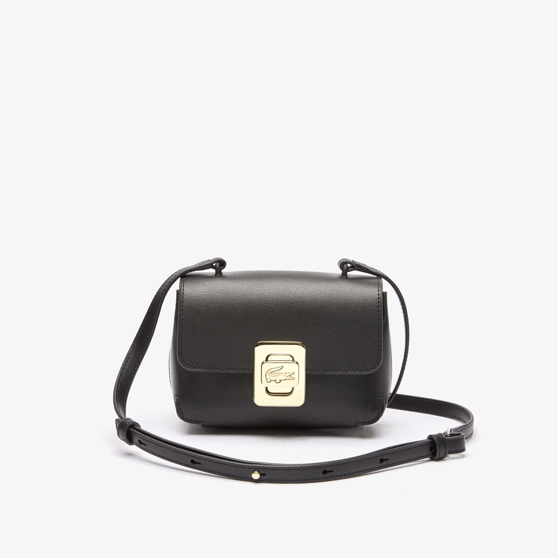 Lacoste Amelia Leather With Engraved Lock Women's Shoulder Bags Black | 482-VHYTDK