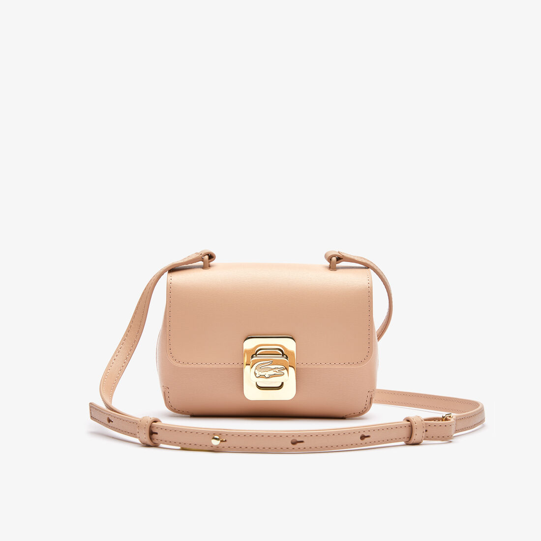 Lacoste Amelia Leather With Engraved Lock Women's Shoulder Bags Beige | 574-MZFCGH