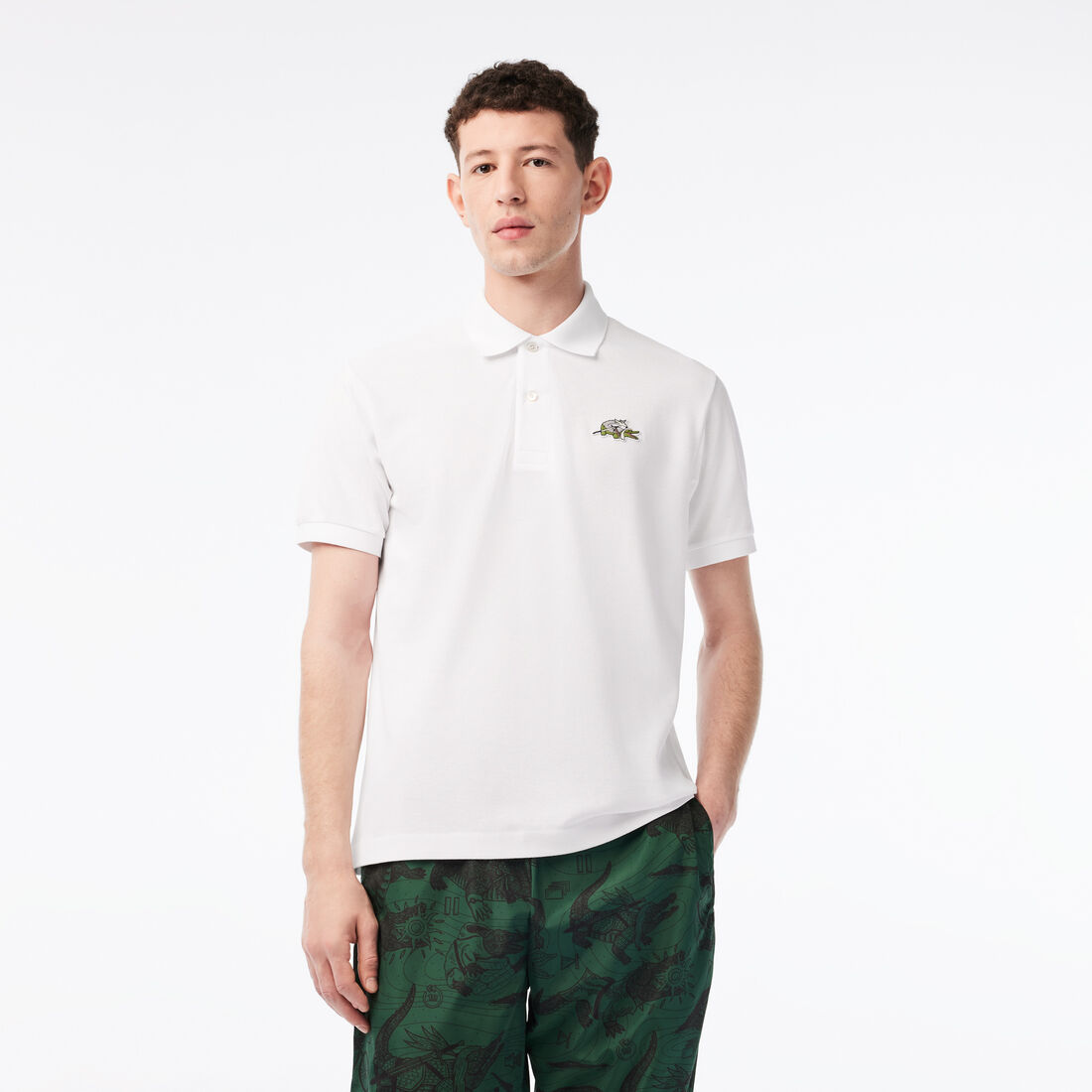 Lacoste X Netflix Organic Cotton Men's Polo Shirts White | 568-VDTUYA